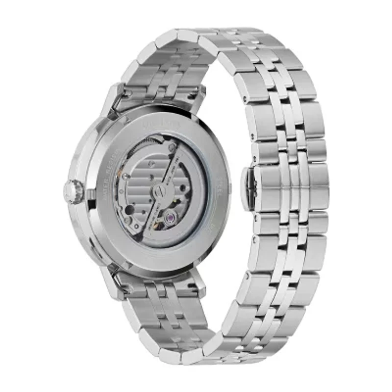 Bulova Aerojet Mens Automatic Silver Tone Stainless Steel Bracelet Watch 96b375