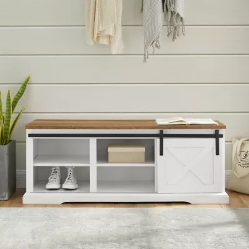 Walker Edison Payton Small Space Collection Storage Bench