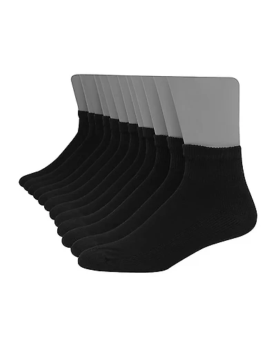 Hanes Ultimate Mens Multi-Pack 12 Pair Quarter Ankle Socks