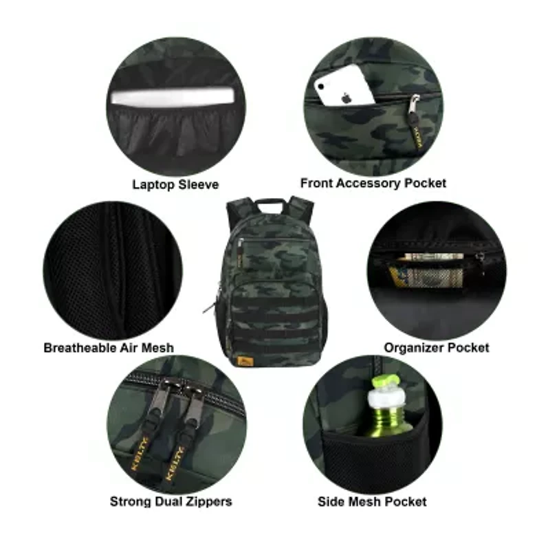AD Sutton Kelty Camo Backpack with Daisy Chain Straps