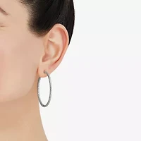 Limited Quantities! Womens 1 CT. T.W. Natural White Diamond Sterling Silver 40.8mm Hoop Earrings