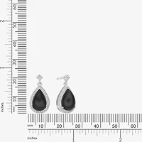 Womens Genuine Black Onyx Sterling Silver Drop Earrings