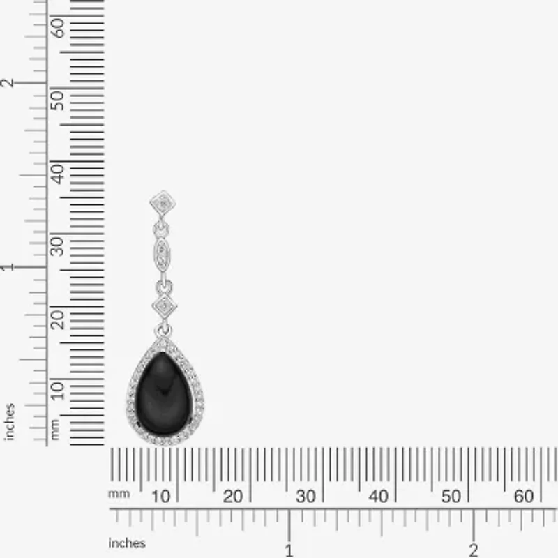 Womens Black Onyx Sterling Silver 18 Inch Y Necklace