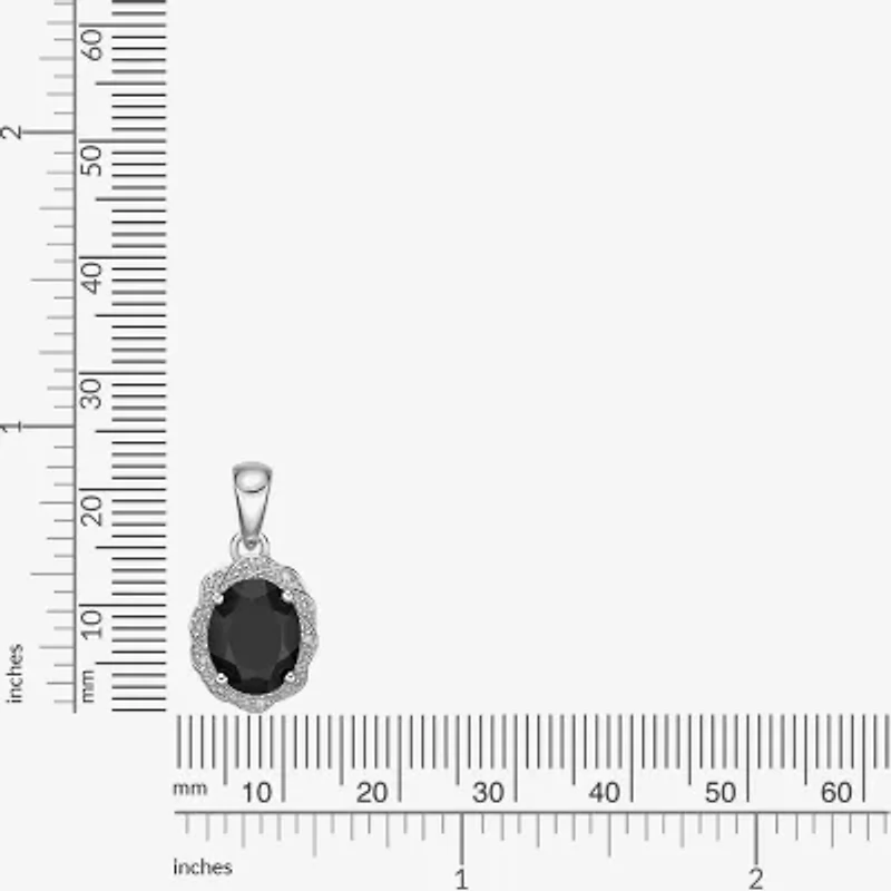 Womens Genuine Black Onyx Sterling Silver 18 Inch Pendant Necklace