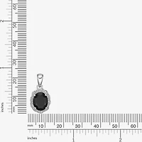 Womens Genuine Black Onyx Sterling Silver 18 Inch Pendant Necklace