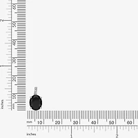 Womens Diamond Accent Genuine Black Onyx Sterling Silver 18 Inch Pendant Necklace