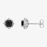 Genuine Black Onyx Sterling Silver 8mm Stud Earrings