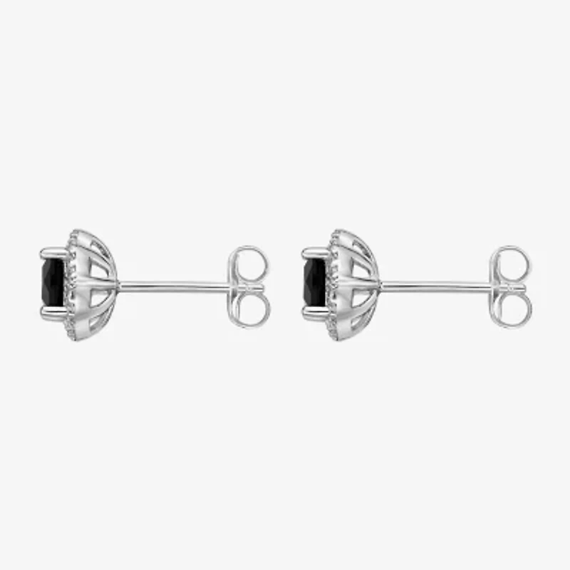 Genuine Black Onyx Sterling Silver 8mm Stud Earrings