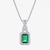 Womens 4-pc. Simulated Emerald & Cubic Zirconia Silver Over Brass Jewelry Set