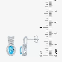 Womens Genuine Blue Topaz Pure Silver Over Brass 4-pc. Jewelry Set