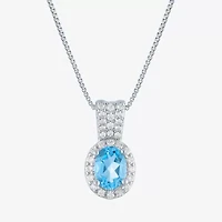 Womens Genuine Blue Topaz Pure Silver Over Brass 4-pc. Jewelry Set