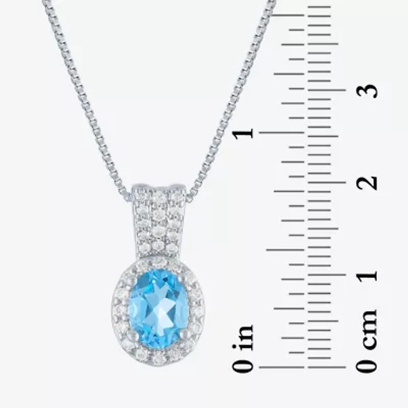 Womens Genuine Blue Topaz Pure Silver Over Brass 4-pc. Jewelry Set