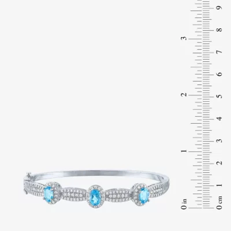 Womens Genuine Blue Topaz Pure Silver Over Brass 4-pc. Jewelry Set