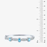 Womens Genuine Blue Topaz Pure Silver Over Brass 4-pc. Jewelry Set