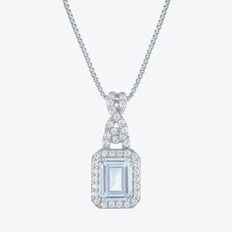 Womens 4-pc. Simulated Aquamarine & Cubic Zirconia Silver Over Brass Jewelry Set