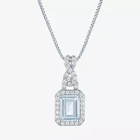 Womens 4-pc. Simulated Aquamarine & Cubic Zirconia Silver Over Brass Jewelry Set