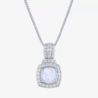 Lab-Created Opal And Cubic Zirconia Pure Silver Over Brass 4Pc Set