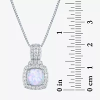 Lab-Created Opal And Cubic Zirconia Pure Silver Over Brass 4Pc Set