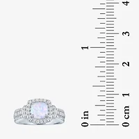 Lab-Created Opal And Cubic Zirconia Pure Silver Over Brass 4Pc Set