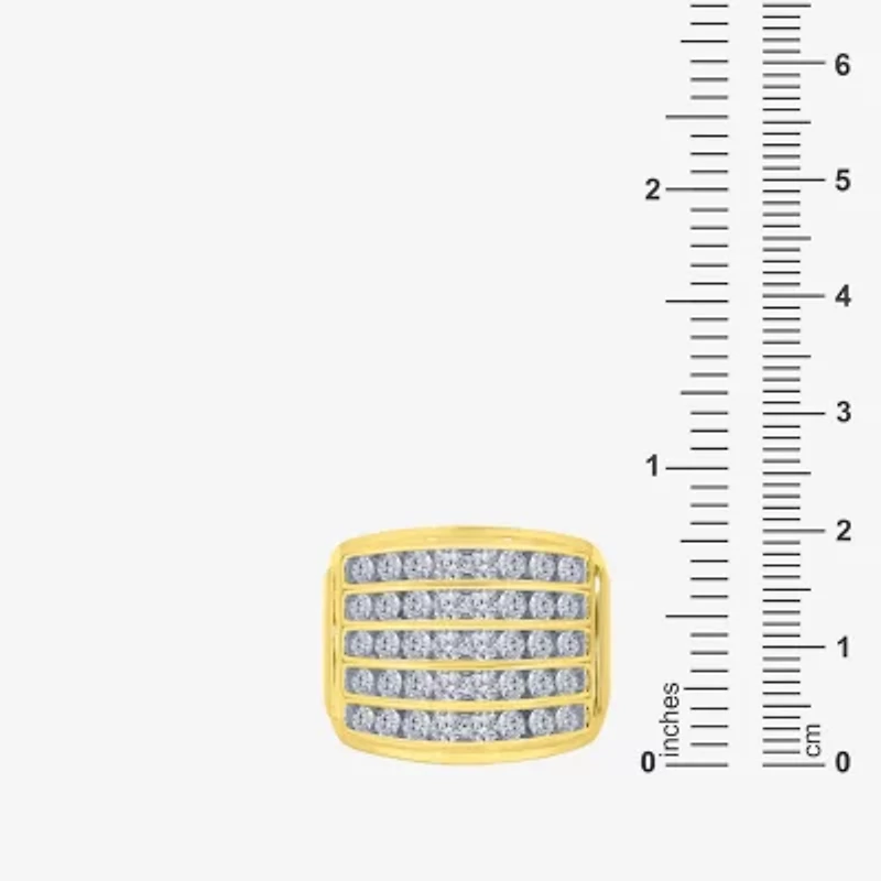 Mens 2 CT. T.W. Natural White Diamond 10K Gold Fashion Ring