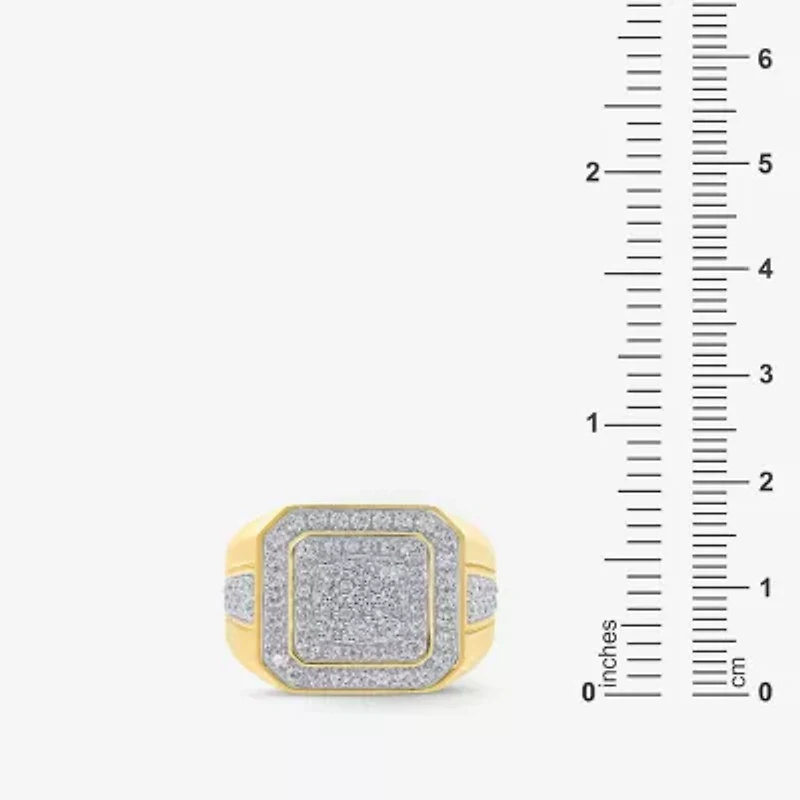Mens 2 CT. T.W. Natural White Diamond 10K Gold Fashion Ring