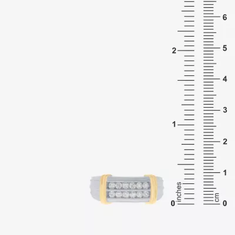 Mens 1/2 CT. T.W. Natural White Diamond 14K Gold Over Silver Fashion Ring