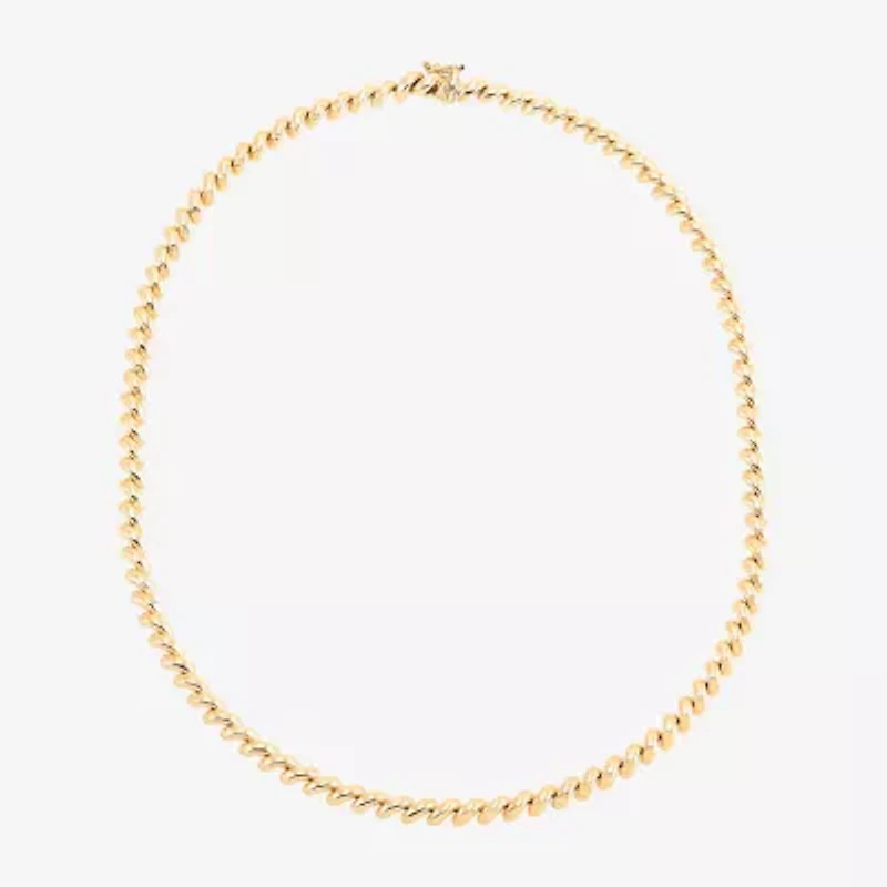 Womens 10K Gold 17 Inch Link Necklace