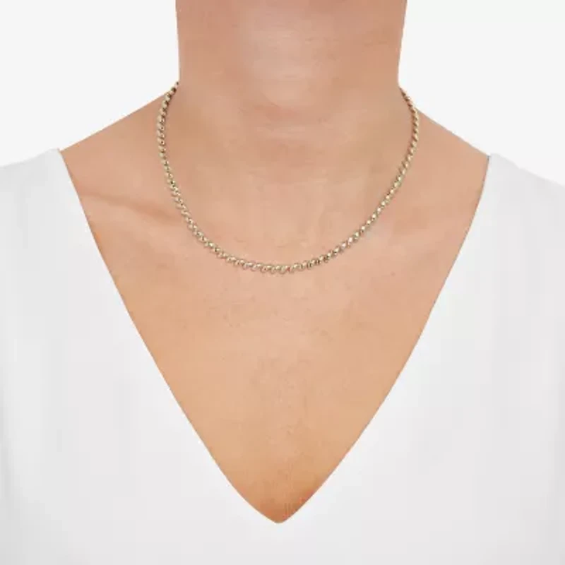 Womens 10K Gold 17 Inch Link Necklace