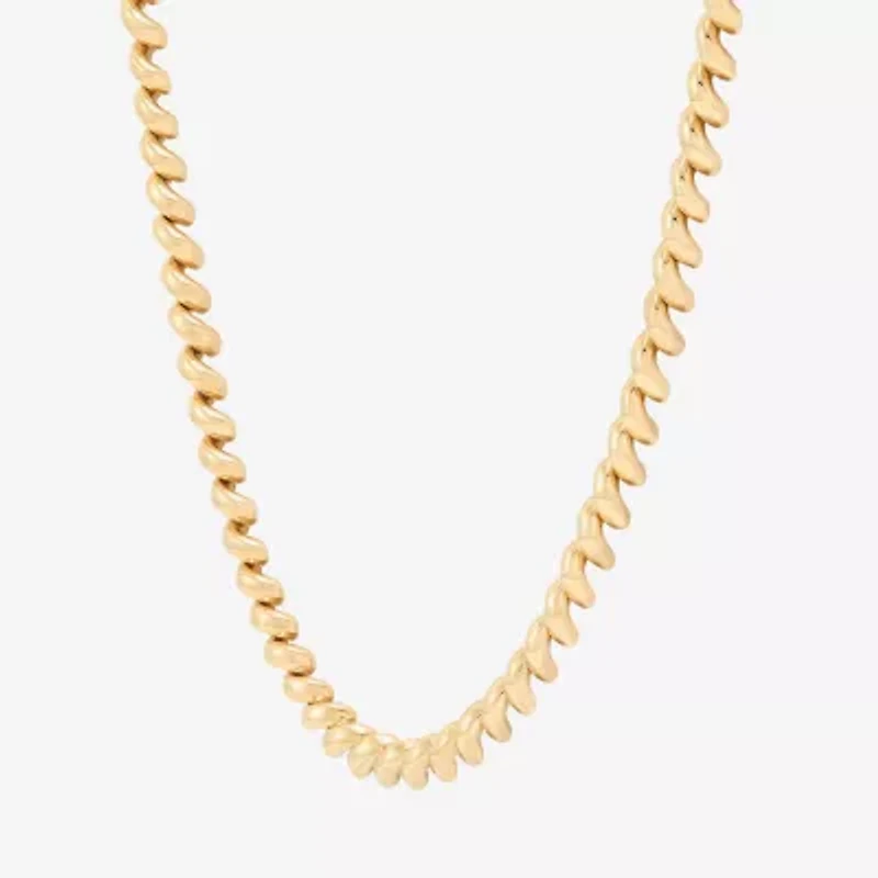 Womens 10K Gold 17 Inch Link Necklace