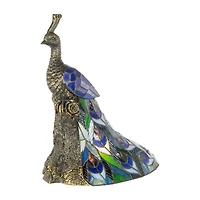 Dale Tiffany 15.5" Blue Kingsley Tiffany Peacock Glass Table Lamp
