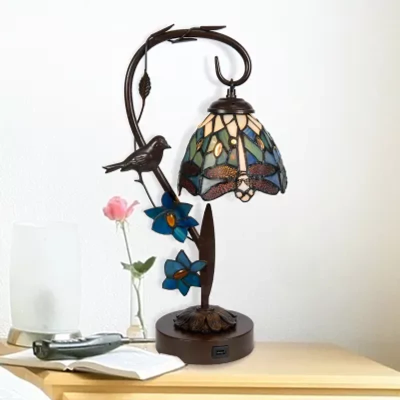 Dale Tiffany 18" Emporia Glass Table Lamp