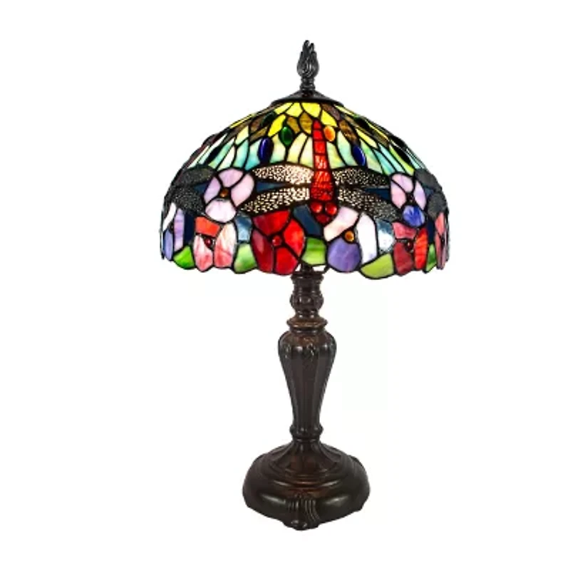 Dale Tiffany 20" Catalina Dragonfly Tiffany Glass Table Lamp