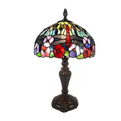 Dale Tiffany 20" Catalina Dragonfly Tiffany Glass Table Lamp