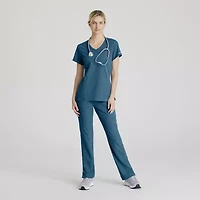 Skechers Sk102 Reliance 3-Pocket Crossover Womens Plus Tall V Neck Short Sleeve Stretch Fabric Moisture Wicking Scrub Top