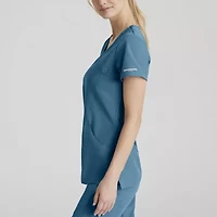 Skechers Sk102 Reliance 3-Pocket Crossover Womens Plus Tall V Neck Short Sleeve Stretch Fabric Moisture Wicking Scrub Top