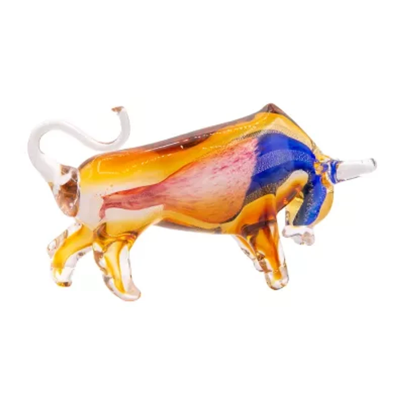Dale Tiffany 7'  Blaster Bull Art Glass Figurine