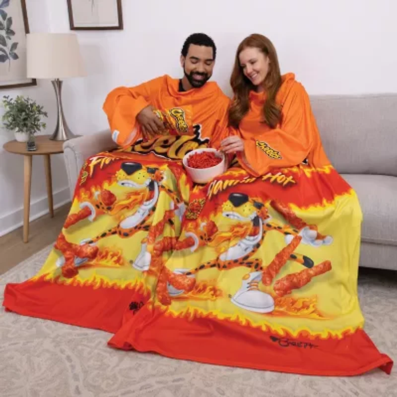 Snuggie FLAMIN HOT CHEETOS, The Original Wearable Blanket With Sleeves, Super Soft Fleece, Adult One Size, Orange
