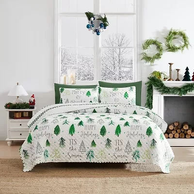 Avanti Christmas Tree Reversible Quilt Set
