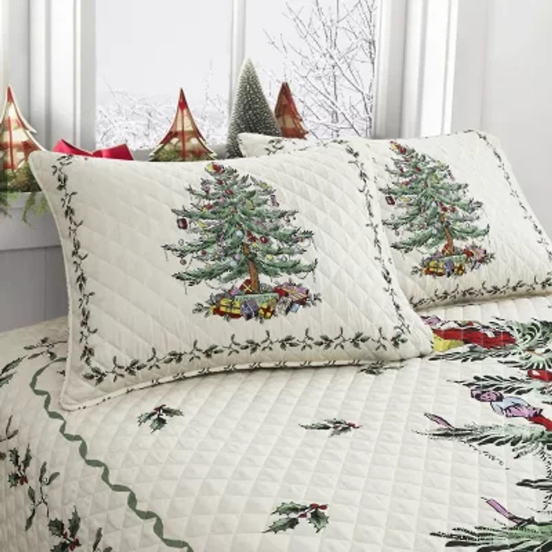 Spode Christmas Tree Reversible Quilt Set