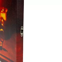 LED Lighted Skull by Flickering Candlelight Halloween Canvas Wall Art 12in x 15.75in