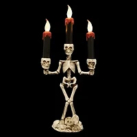 14.5'' Dripping Candle Skeleton Halloween Candelabra