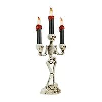 14.5'' Dripping Candle Skeleton Halloween Candelabra