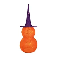 30'' Pop Up Lighted Tinsel Stacked Jack-O-Lanterns Halloween Decoration