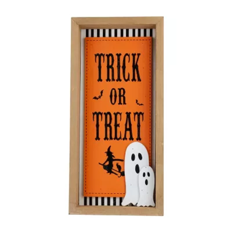 Set of 2 Happy Halloween Wooden Shadow Box Plaques