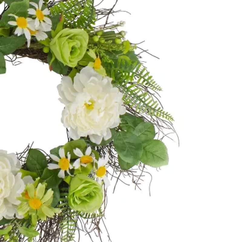 Northlight 22in Mixed Floral Wreath