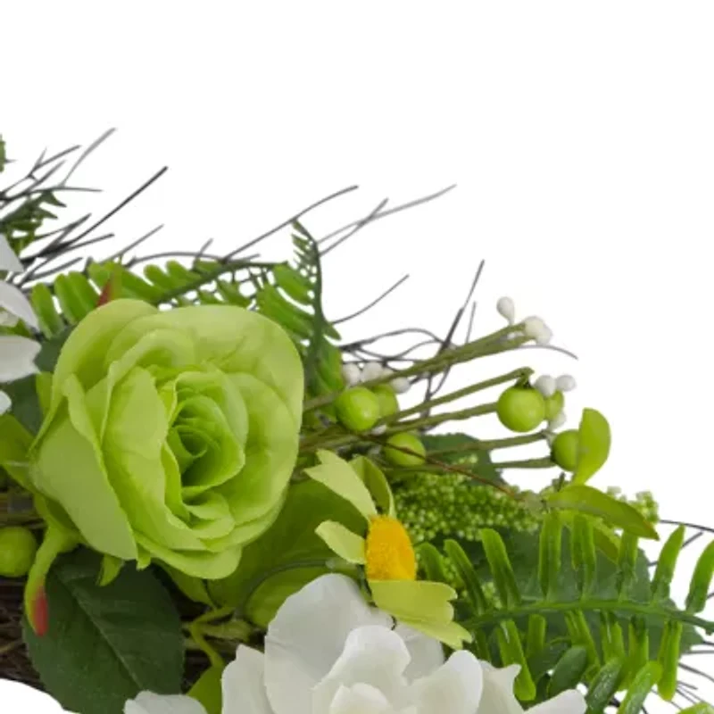 Northlight 22in Mixed Floral Wreath