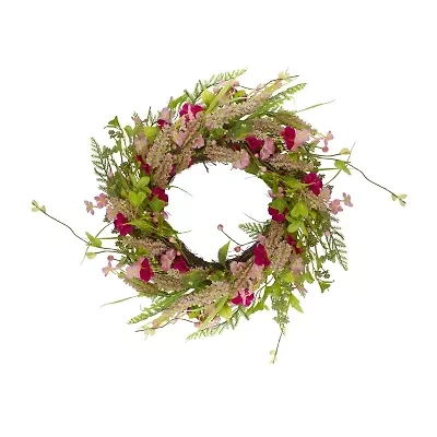 Northlight 21in Foliage Berry Twig Wreath