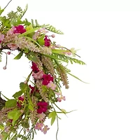 Northlight 21in Foliage Berry Twig Wreath