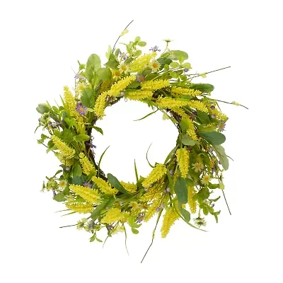 Northlight 25in Daisy And Berry Floral Wreath