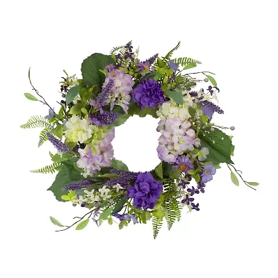 Northlight 26in Hydrangea And Foliage Floral Twig Wreath
